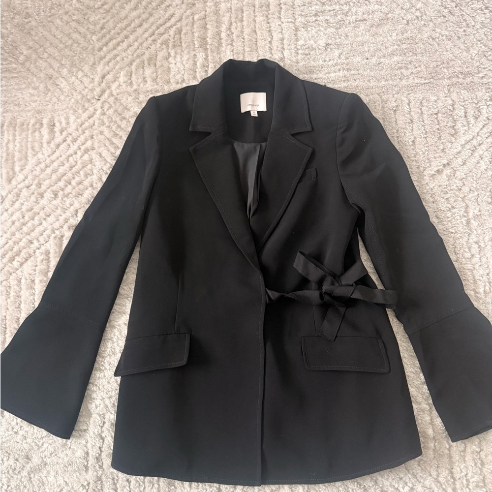 Cinq à Sept Black Tie-Waist Blazer